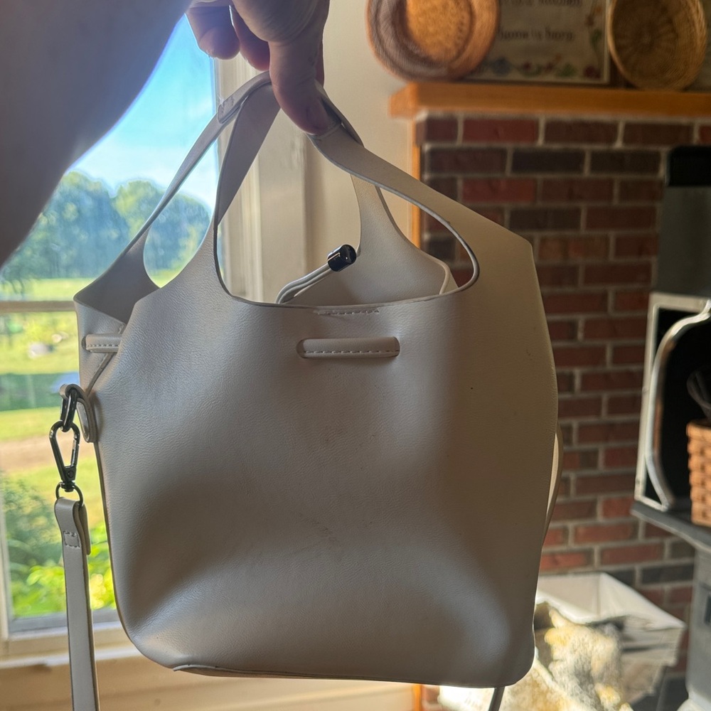 Anthropologie Cream Shoulder Bag